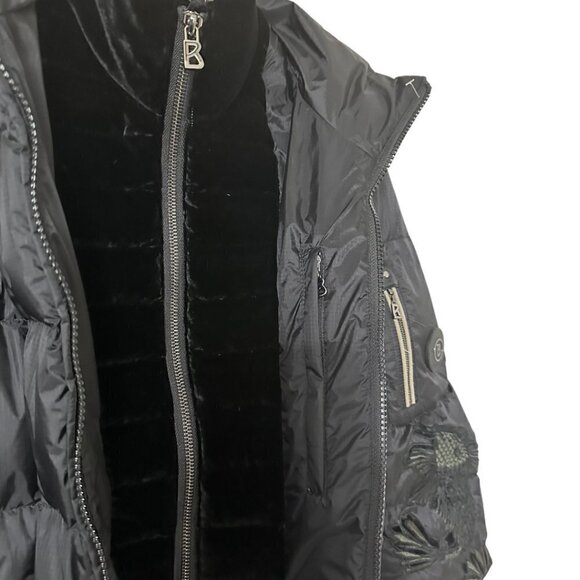 Rare Bogner Goan Thylmann Ski Puffer Down Black Coat Embroidered Fish Size XS 4 - Picture 10 of 16